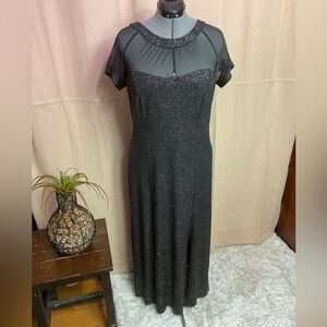 Enfocus Studio Black Glitter Midi Dress